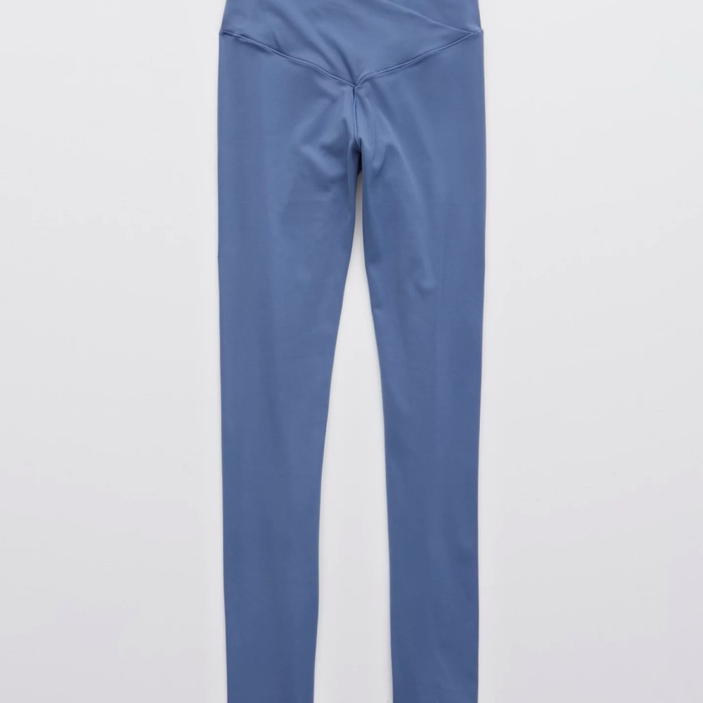 Aerie Offline Crossover High-Waisted Leggings Size L (Blue/Grey)